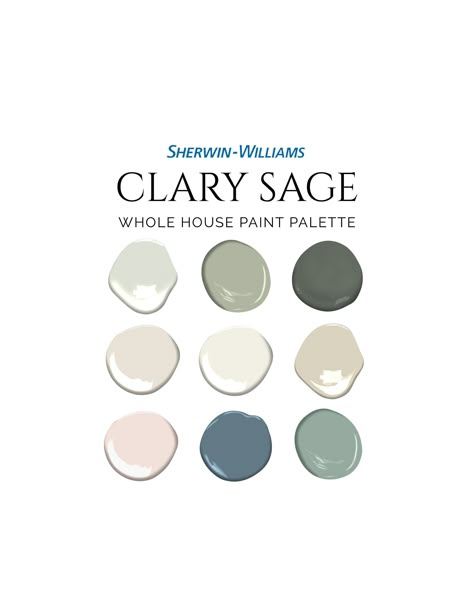 Sherwin Williams Repose Gray Palette, Sherwin Williams Clary Sage, Elevated Bedroom, Sage Palette, Sage Green Color Palette, Repose Gray Sherwin Williams, Color Palette Interior Design, Hawaii House, Green Color Palette