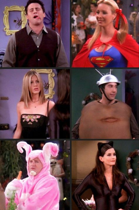 Tv Show Halloween Costumes, Friends Serie, Tv Show Friends, Friends Tv Quotes, Halloween Episodes, Friends Best Moments, Friend Costumes, Friend Jokes, Friends Episodes