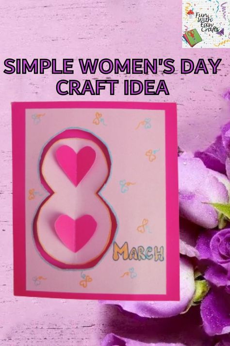 Happy Women's Day (8th March)! ith women's day right around the corner let's make a fun craft to celebrate women around the world in under a minute. This is a simple and easy card design which anyone can make. Have a FUN!!!TASTIC Women's Day....... 8 March Women's Day Ideas For Kids, 8th March Women's Day Card, Womens Day Craft, 8 March Card Ideas, Women's Day Craft, Weather Crafts Preschool, Materinski Dan, Happy Women's Day Card, Women's Day Cards