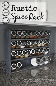 Sawdust2stitches  pin  spice rack Diy Cozinha, Diy Spice Rack, Diy Spices, Spice Cabinet, Spice Racks, Spice Storage, Diy Kitchen Storage, Amazing Kitchen, Cabinet Makeover