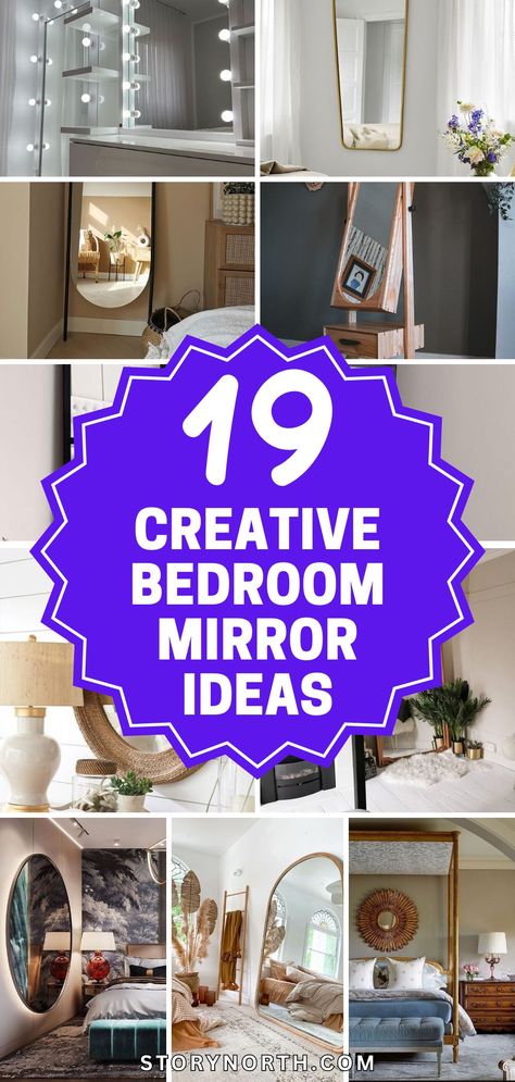 Pin this for creative bedroom mirror ideas that will add a personal touch to your space! Elevate your home decor with these unique designs. #HomeDecor #BedroomInspo #MirrorIdeas Round Wooden Mirror, Multiple Mirrors, Mirror Decor Ideas, Hall Mirrors, Industrial Mirrors, Boho Style Bedroom, Mirror With Led Lights, Creative Bedroom, Mirror Wall Bedroom