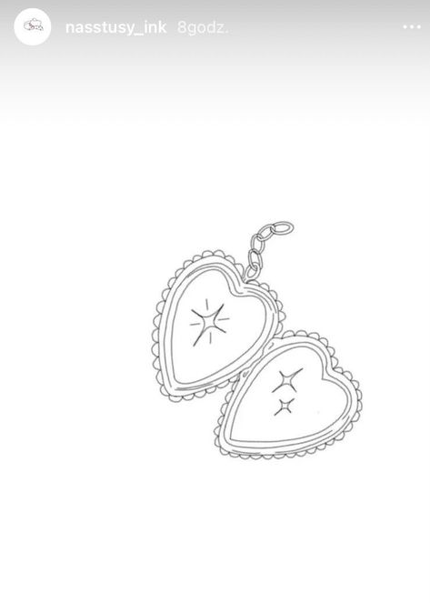 Heart Locket Tattoo Stencil, Locket Tattoos Simple, Heart Locket Tattoo Simple, Dainty Locket Tattoo, Locket Heart Tattoo, Traditional Locket Tattoo, Open Locket Tattoo, Heart Necklace Tattoo, Heart Locket Drawing