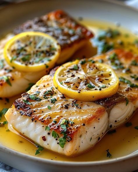 Light, buttery, and absolutely divine Lemon Butter Fish Fillet - the perfect quick dinner solution! Who else loves a good fish recipe? Yellowtail Fish Recipes, Lemon Butter Fish, Butter Fish Recipe, Butter Fish, Lemon Fish, Fish Fillet Recipe, Best Fish Recipes, American Foods, Luxury Food