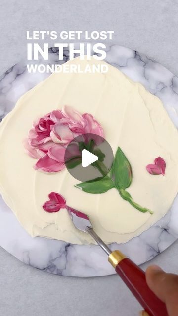 Buttercream Petals - Cake Art School on Instagram: "Roses and hearts! 💕 Painting with our signature buttercream ✨ all with a small palette knife. Do you like this technique? . For free sample tutorials sign up in website www.buttercreampetals.com" Cake Painting Tutorial, Roses And Hearts, Orange Buttercream, Petal Cake, Buttercream Roses, Instagram Roses, Painted Cakes, Palette Knife Painting, Cake Decorating Tutorials