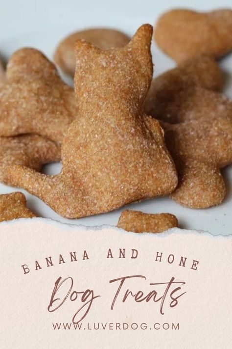 All natural dog treats made with just 3 simple ingredients: bananas, honey, and peanut | #Homemade_Dog_Treats #Whole_Wheat_Dog_Treats #Honey_Dog_Treats #Banana_And_Honey Whole Wheat Dog Treats, Dehydrated Dog Treats Recipes, Honey Dog Treats, Dog Treats Training, Dog Treats For Training, Dog Training Treats Recipe, Make Dog Treats, Dehydrated Dog Treats, Banana And Honey