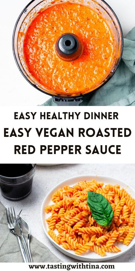 Red Pepper Recipes Vegan, Red Pepper Pasta Sauce Vegan, Dairy Free Roasted Red Pepper Sauce, Vegan Red Pepper Dip, Roasted Peppers Sauce Recipe, Best Vegan Pasta Sauce, Roasted Red Pepper Pasta Sauce Vegan, Roast Red Pepper Pasta, Vegan Red Pepper Sauce