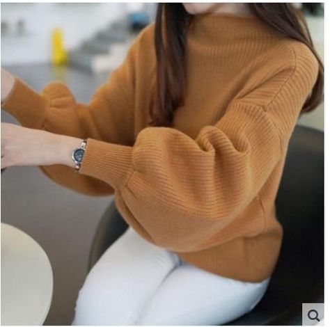 71a58e8cb75904f24cde464161c3e766desc51670634ri Woollen Sweater, Casual Sweaters Women, Lantern Sleeve Sweater, Batwing Sweater, Oversized Sweater Women, Pull Oversize, Pullover Mode, Women Sweaters Winter, Knitting Women Cardigan