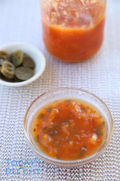 Easy Peach Jalapeno Sauce Recipe Jalapeno Sauce Recipe, Peach Bbq Sauce Recipe, Jalapeno Jam Recipe, Peach Jalapeno Jam, Barbeque Sauce Recipe, Peach Sauce, Fish Entrees, Habanero Sauce, Jalapeno Sauce