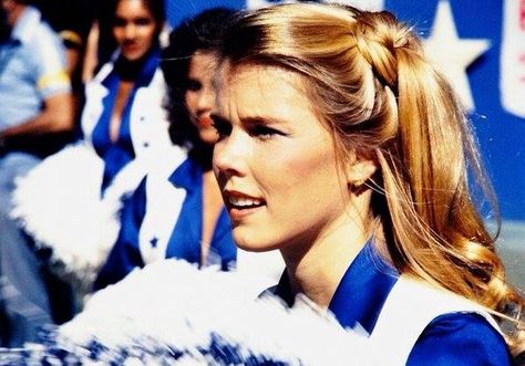 Judy Trammell in her day.  Now she is the DCC 's choreographer. Judy Trammell, Dallas Cheerleaders, Cheerleading Squad, Cheer Uniform, Dallas Cowboys Cheerleaders, 90s Hairstyles, Sports Clubs, Easy Hairstyles For Long Hair, National Football League