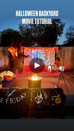 215 reactions | HALLOWEEN BACKYARD MOVIE TUTORIAL🎥🍿👻 This is how I set up my movie projector area to create a cozy, spooky ambience! I’ll be here through the rest of October if you need me.

🔗EVERYTHING LINKED ON MY LTK & AMAZON STOREFRONT!

#spookymovies #scarymovienight #movienight #scarymovieseason #backyardmovienight #backyardmovie #movieprojector #backyardtheater #thenightmarebeforechristmas #halloweenmovienight #halloweenmovies #halloweendecor #halloweenfun #spookyseason | Kaitlyn Anderson Halloween Backyard, Scary Movie Night, Halloween Movie Night, Backyard Movie Nights, Spooky Movies, Backyard Movie, Movie Projector, Amazon Storefront, Family Night