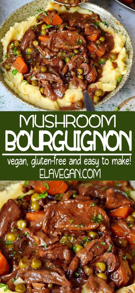 Vegan Mushroom Bourguignon, Mushroom Bourguignon, Couscous Salat, Nigel Slater, Vegetarian Dish, Vegan Mushroom, Zucchini Lasagna, Tasty Vegetarian Recipes, Vegan Comfort Food