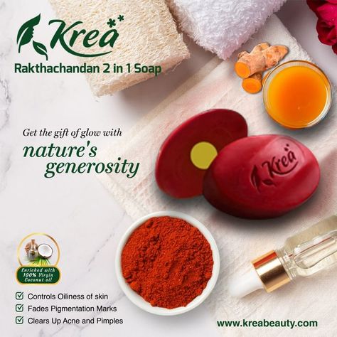 chandan 2 in 1 syndet soap reduces the pigmentation marks. Get a clear skin with zero sun tan. Keeps your skin Krea Rakthaglow and moisture for long lasting. For orders, visit us at www.kreabeauty.com #soap #naturalsoap #zerowaste #essentialoils Soap Advertisement Design, Soap Advertisement, Soap Gifts, Beetroot Powder, Background Images For Quotes, Skin Glow, Red Sandals, Soap Base, Virgin Coconut Oil