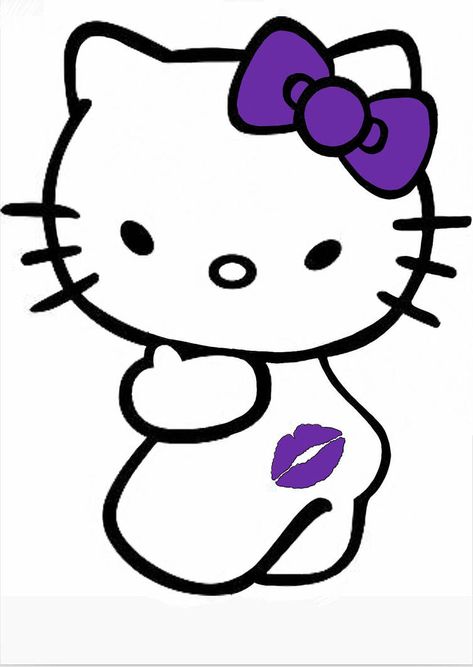 Purple Hello Kitty Nails, Nails Hello Kitty, Purple Hello Kitty, Black Hello Kitty, Hello Kitty Nail, Kitty Nail, Hello Kitty Bed, Hello Kitty Wallpaper Hd, Hello Kitty Printables