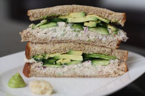 Wasabi Tuna Fish Salad #recipe #sandwich Tuna Fish Salad, Tuna Fish Recipes, Super Salads, Tuna Sandwich, Fish Salad, Tuna Fish, Healthy Meal Delivery Service, Healthy Food Delivery, Healthy Food List