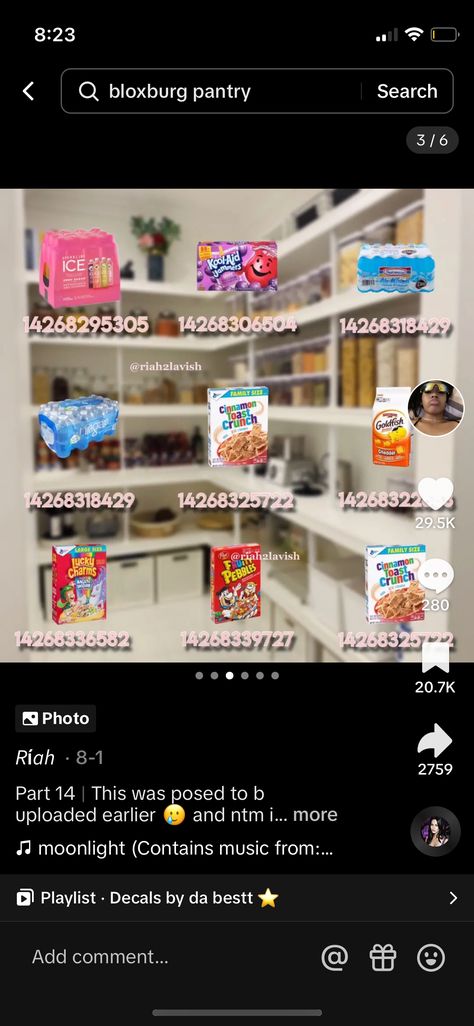 Bloxburg Convenience Store Decal Codes, Bloxburg Food, Food Decals, Bloxburg Food Decals, Bloxburg Town, Crumble Cookie, Picture Codes, Bloxburg Hacks, Bloxburg Decals Codes Aesthetic