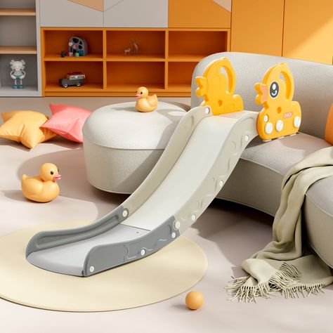 Arrives by Tue, Dec 19 Buy DUKE BABY Kids Indoor Sofa Slide Attachment to Toddler Bed and Nugget Couch for Kids Age 1-5, Yellow at Walmart.com Lovesac Couch, Nugget Couch, Baby Couch, Stair Slide, Toddler Climbers, Baby Slide, Rooms Interior, Baby Sofa, Toddler Slide