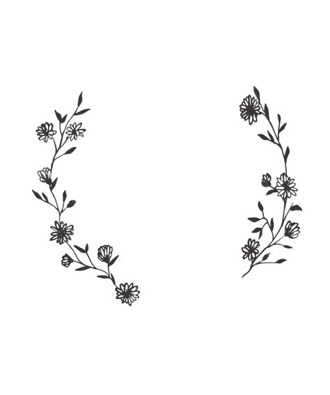 Flower Garland Illustration, Flower Garland Tattoo, Garland Tattoo, Wreath Doodle, Simple Svg, Floral Graphic Design, Background Flower, Wedding Display, Flower Sketches