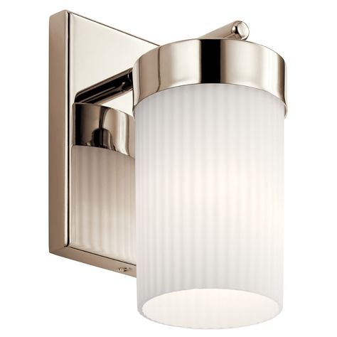 Ciona 9" 1 Light Sconce in Nickel Polished Nickel Bathroom, Nickel Bathroom, Indoor Wall Sconces, Kichler Lighting, Bathroom Sconces, Transitional Wall Sconces, Wall Light Fixtures, Light Sconces, Light Wall