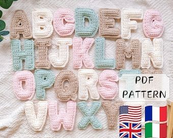 Letter Crochet Pattern Free, Crochet Alphabet Letters Pattern Free, Crochet Letters Pattern Free, Crochet Alphabet Letters, Crochet Letters Pattern, Math Signs, Crochet Appliqué, Crochet Numbers, Crochet Alphabet