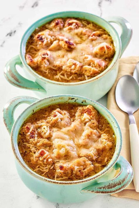 Panera Bread French Onion Soup Recipe, Bread Copycat Recipes, Panera French Onion Soup, Panera Bread Copycat, Panera Soup, Soup Panera, Panera Copycat, Easy Homemade Soups, Best French Onion Soup