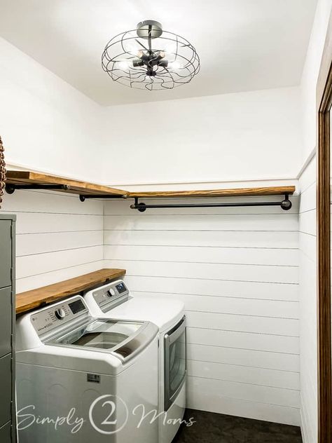 Modern Farmhouse Laundry Room, Laundy Room, Laundry Room Update, Modern Laundry, Laundry Room Closet, Dream Laundry Room, Basement Laundry, Laundry Room Renovation, Laundry Room Shelves