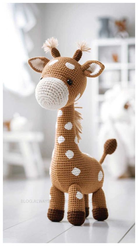 Free Crochet Sweet Giraffe Jemmy Amigurumi Pattern Crochet Zoo Animals, Crochet Safari Animals, Amigurumi Giraffe, Crocheted Animals, Giraffe Crochet, Giraffe Pattern, Amigurumi Tutorial, The Giraffe, Crochet Amigurumi Free