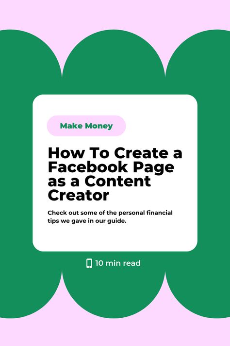 How To Create a Facebook Page as a Content Creator Professional Profile Pictures, Facebook Content, Generate Income, Create Content, Profitable Online Business, Own Boss, Professional Growth, Financial Tips, Inspire Others