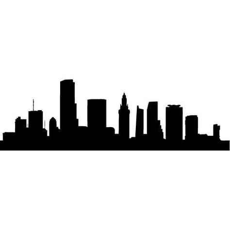 Godzilla Birthday, Cleveland Skyline, Minneapolis Skyline, Large Wall Stickers, City Skyline Silhouette, Miami Skyline, Forest Tattoos, Skyline Silhouette, Silhouette Template