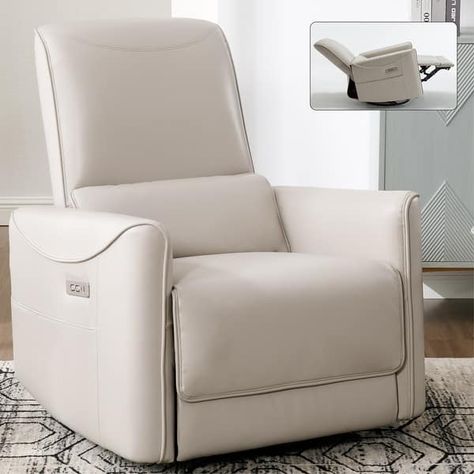 Swivel and Rocker Power Recliner Chair, Heavy Duty Motion Mechanism with USB and Type-C Ports - Bed Bath & Beyond - 41060533 Swivel Rocker Recliner Chair, Swivel Recliner Chairs, High Quality Sofas, Power Recliner Chair, Swivel Glider Recliner, Quality Sofas, Glider Recliner, Lift Recliners, Swivel Recliner