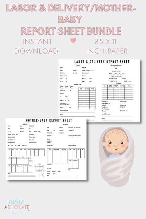 Labor And Delivery Report Sheet, Nurse Report Sheet, Postpartum Nursing, Child Nursing, Mother Baby Nurse, Baby Nurse, Nursing School Studying, Delivery Room, Sheet Template