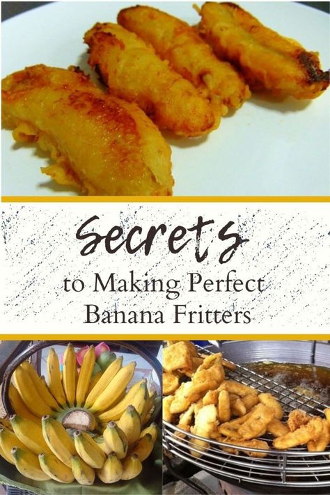 Malaysian fried banana fritters, or pisang goreng, are a favorite tea-time snack. Not only are they crispy and delicious, but they are easy to make, too. Read on for my recipe secrets, including which banana variety is best for fritters. Banana Fritters Filipino, Banana Fritters Recipe Easy, Malaysia Dessert, Fried Banana Fritters, Fried Banana Recipes, Lazy Food, Singapore Recipes, Breakfast Potato Casserole, Baking Recipes For Kids