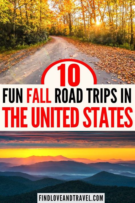 Are you looking for the best places to experience fall in the USA? This guide has the best places to see fall foliage in America for road trips this fall. Find incredible autumn drives to take this year through the mountains, charming towns and more. See incredible leaf peeping, stunning mountain ranges, waterfalls and more from the road in the USA. Fall road trips USA | Road trips in the USA for Fall travel | where to visit for fall colors | things to do in fall | fall things to do United States Road Trip, Fall Foliage Road Trips, Road Trip Across America, Usa Road Trip, Road Trip Ideas, Usa Roadtrip, Fall Road Trip, Road Trip Routes, Us Road Trip