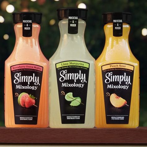 CandyHunting on Instagram: "New Simply Mixology juice beverages debut on January 23! The drinks are non-alcoholic and will be available in three flavors: Lime Margarita, Strawberry Guava Mojito, and Peach Sour. They are intended to be served as a mocktail or a mixer. Thanks to Cola-Cola for the news and image!" Simply Mixology, Mocktail Strawberry, Guava Mojito, Flavored Margaritas, Pretty Alcoholic Drinks, Strawberry Guava, Guava Juice, Lime Margarita, January 23