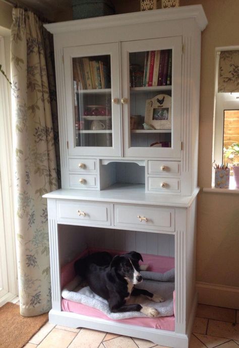 Dresser With Doors, Pine Shelf, Dresser Kitchen, Dog Doors, Diy Dog Crate, Repurposed Dresser, Pine Dresser, Diy Dog Bed, Dog Crate Furniture