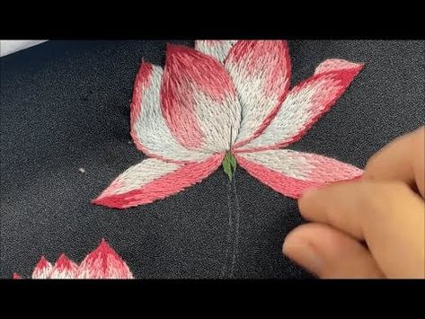 (72) Hand embroidery - Super easy lotus embroidery design ‪@QuynhHandembroidery‬ #embroiderytutorial - YouTube Lotus Embroidery Design, Lotus Embroidery, Embroidery Tutorials, Hand Embroidery Designs, Floral Embroidery, Embroidery Design, I Hope You, Hand Embroidery, Super Easy