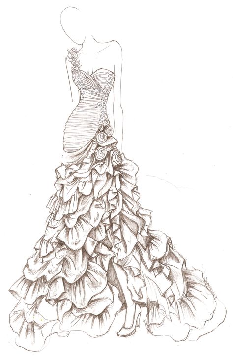 Hannah, designed by White Leaf Boutique #bridal #wedding #sketch #illustration #bride #dress Dress Pencil Drawing, Wedding Sketch, Wedding Dress Drawings, Wedding Dress Illustrations, Wedding Dress Sketches, Illustration Wedding, Georges Chakra, Dress Illustration, Dress Design Drawing