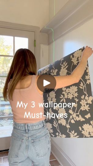 130K views · 750 reactions | How did I not know this spray existed?? Here are my three must-haves for diy wallpaper! | Champagne Chaos | Champagne Chaos · Original audio Wall Peel And Stick, Contact Paper Wall, Paper Walls, Camper Reno, Leaf Village, Wall Appliques, Paint Techniques, Diy Wallpaper, Contact Paper