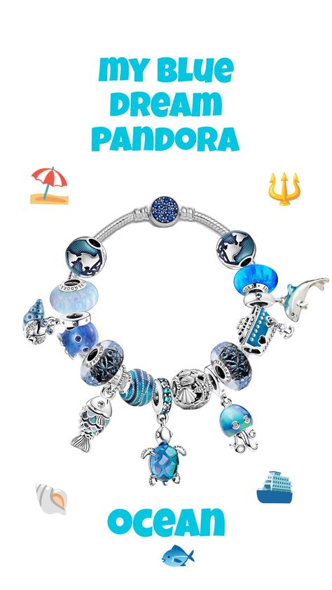 my blu dream pandora, Ocean🐚🩵#pandora #ocean #blue Ocean Theme Pandora Bracelet, Blue Pandora Bracelet, Pandora Ocean, Ocean Bracelet, Ocean Theme, Ocean Themes, Pandora Bracelet, Ocean Blue, Bracelet