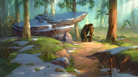 Xiangyuan Jie - Ice Age 2 Concept 8 Ice Age Landscape, Ice Age Concept Art, Environmental Artwork, Landscape Concept, Ice Age, Landscape Illustration, Animation Background, Visual Development, Environment Design