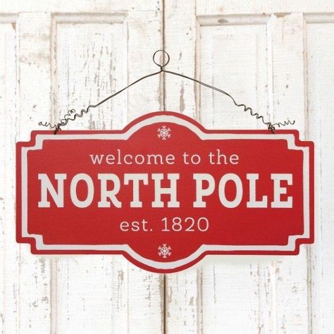 Welcome To The North Pole, Wall Art Above Tv, Wall Art Bedroom Paint, Wall Art Above Couch, Fashion Christmas Tree, North Pole Sign, Pole Sign, Baskets Gifts, Trailer Decor