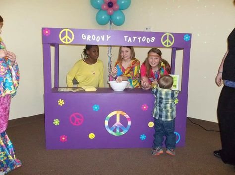 Groovy Tattoo Booth for the kiddos to give each other temporary tattoos Temporary Tattoo Booth Party Ideas, Temporary Tattoo Booth, Groovy Tattoo, Tattoo Maker, Pooh Birthday, Winnie The Pooh Birthday, 11th Birthday, Fake Tattoos, Art Party