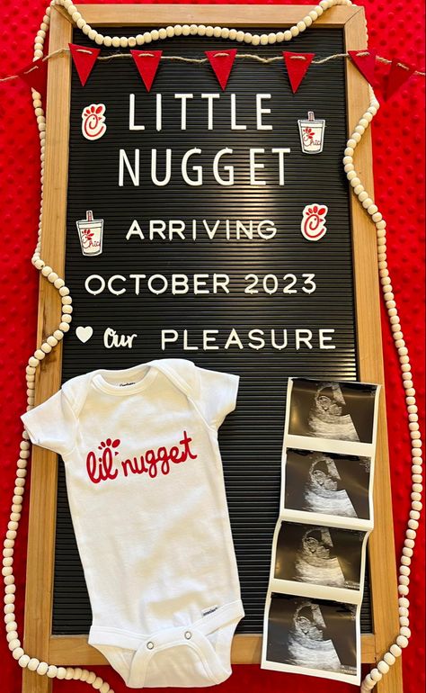 Chick Fil A Baby Announcement, Chick Fil A Pregnancy Announcement, Chick Fil A Wedding, Chick Fil A Baby Shower Ideas, Coworker Pregnancy Announcement, Suprise Pregnancy Announcement, Baby Mechanic, Expecting Announcement, Office Birthday Party