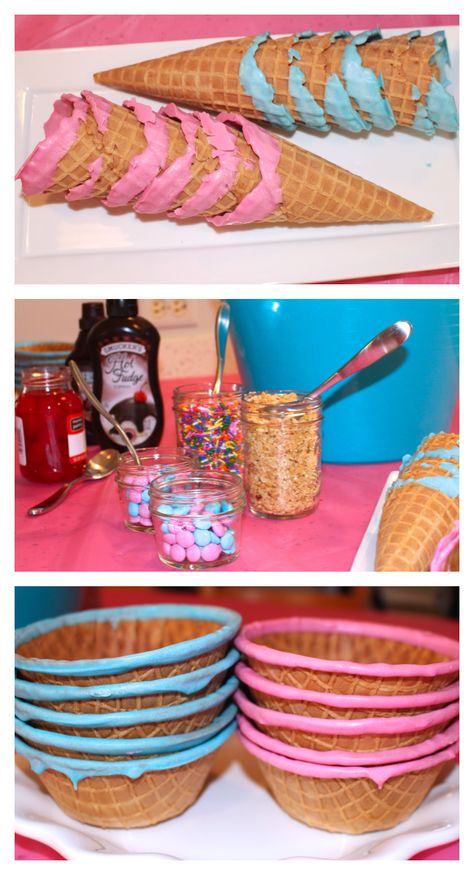 Fun Unique Gender Reveals, Ice Cream Gender Reveal Decorations, Gender Reveal Ice Cream, Ice Cream Gender Reveal, Ice Cream Theme Gender Reveal Ideas, Gender Reveal Ideas Ice Cream Theme, Pink And Blue Drinks For Gender Reveal, What’s The Scoop Gender Reveal Diy, I’ve Cream Gender Reveal