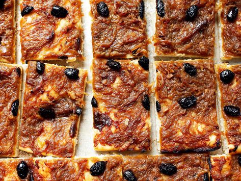 Pissaladière Recipe | Saveur Pissaladiere Recipe, Anchovy Recipes, French Appetizers, Caramelised Onion Tart, French Tart, Onion Tart, Olive Relish, Homemade Pastries, Bastille Day