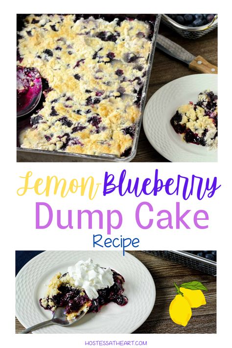 Lemon Blueberry Dump Cake, Blueberry Dump Cake, Blueberry Dump Cake Recipes, Summer Desserts Easy Healthy, Blueberry Dump Cakes, Lemon Treats, Dump Cake Recipe, Sweet Surrender, Dump Cakes