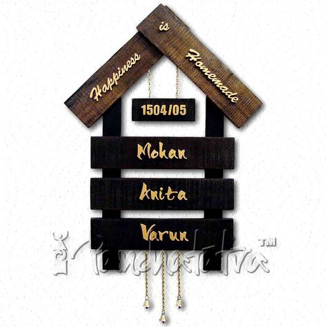 House Name Plate Design, Name Plate For Home Modern, Modern House Names, House Name Plate, Nameplate Design, Design Of House, Low Budget House, House Name Signs, Name Plates For Home