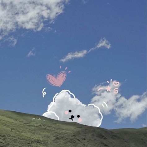 Sky Pfp, Kawaii Clouds, Picture Cloud, Cat And Cloud, Kawaii Cloud, Cloud Theme, Wallpaper Photo Gallery, Funky Decor, Cloud Art