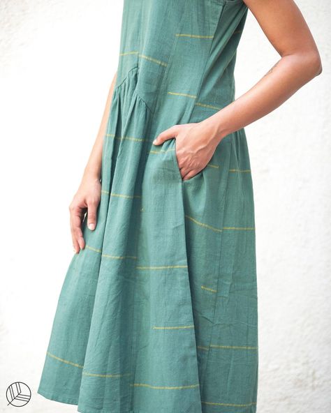 Introducing our Emerald Summer Dress 🌿 A sleeveless long dress that is crafted on organic handwoven Kala cotton with an extra weft weave. This stunning dress features beautiful front gathers and a convenient side pocket for functionality and style. Perfect for a day in the sun, this dress is breathable and comfortable, making it an ideal choice for hot weather. Shot on: @awesomerasam Shot by: @ashwiniyerphotography Makeup: @makeupby_dhvani . . . . #EthicalFashion #SustainableStyle #Org... Sleeveless Long Dress, Hot Weather, Ethical Fashion, Stunning Dresses, Side Pocket, Sustainable Fashion, Summer Dress, Long Dress, The Sun