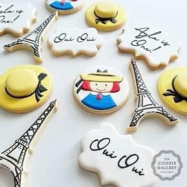 Paris Cookies, Madeline Cookies, Cartoon Cookie, Paris Birthday, Third Birthday Party, 2nd Birthday Party Themes, Birthday Party Theme Decorations, Paris Party, Instagram Happy Birthday