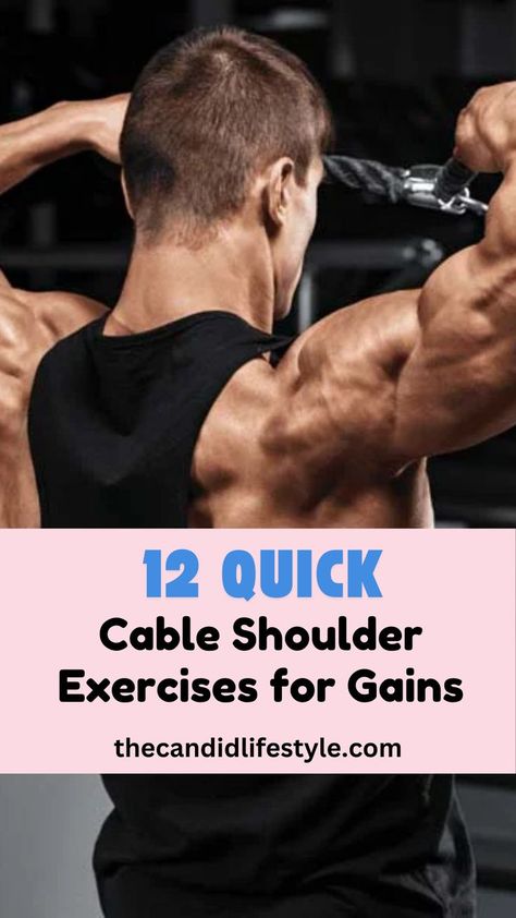 Quick Cable Shoulder Exercises for Gains Shoulder Weight Exercises, Shoulder Cable Workout, Cable Shoulder Workout, Cable Shoulder Exercises, Shoulder Workout Gym, Cable Exercises, Shoulder Workout Routine, Back And Shoulder Workout, Shoulder Workouts